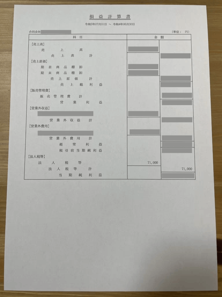 損益計算書